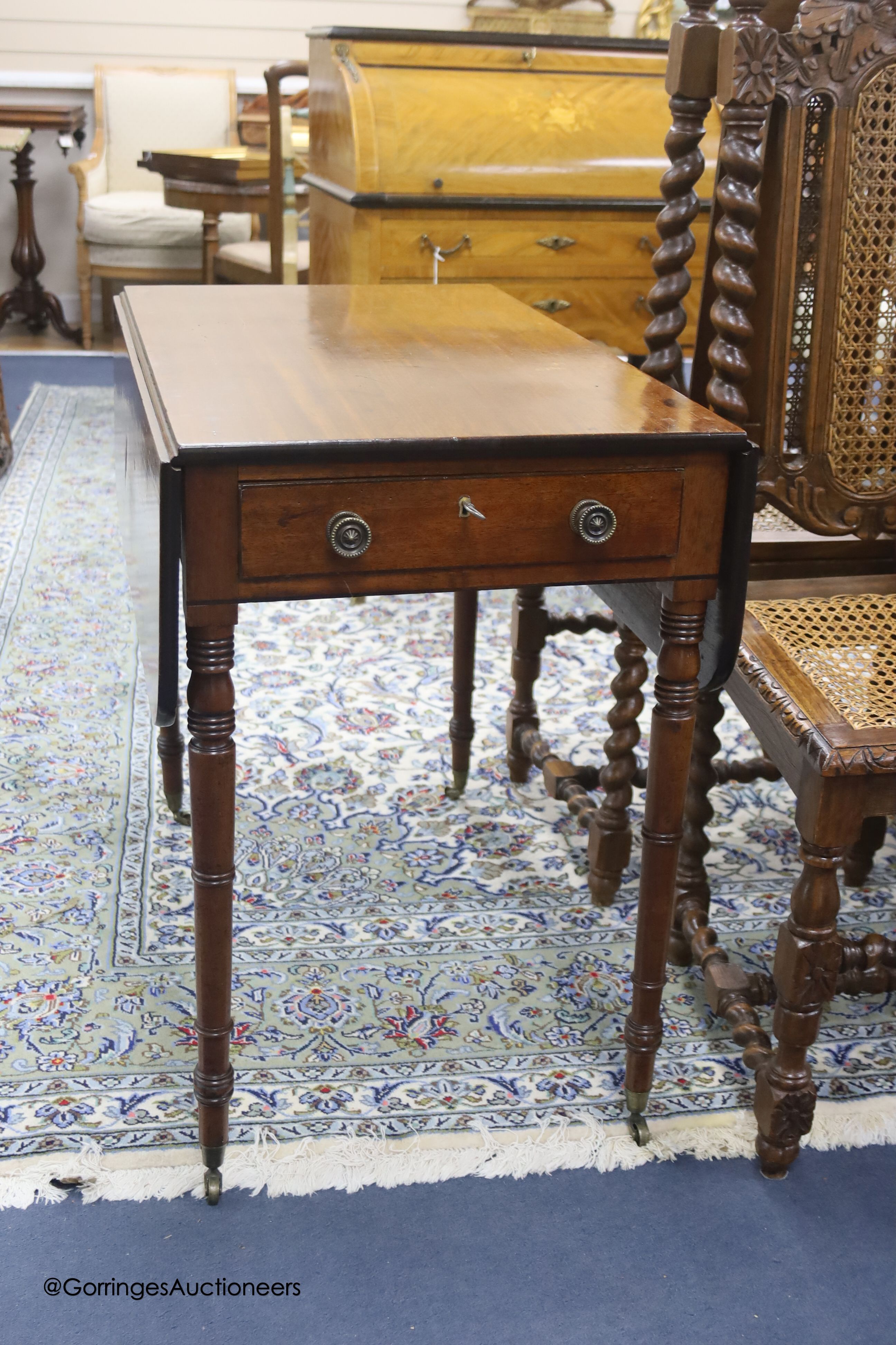 A Regency mahogany Pembroke table, width 78cm depth 48cm height 71cm
